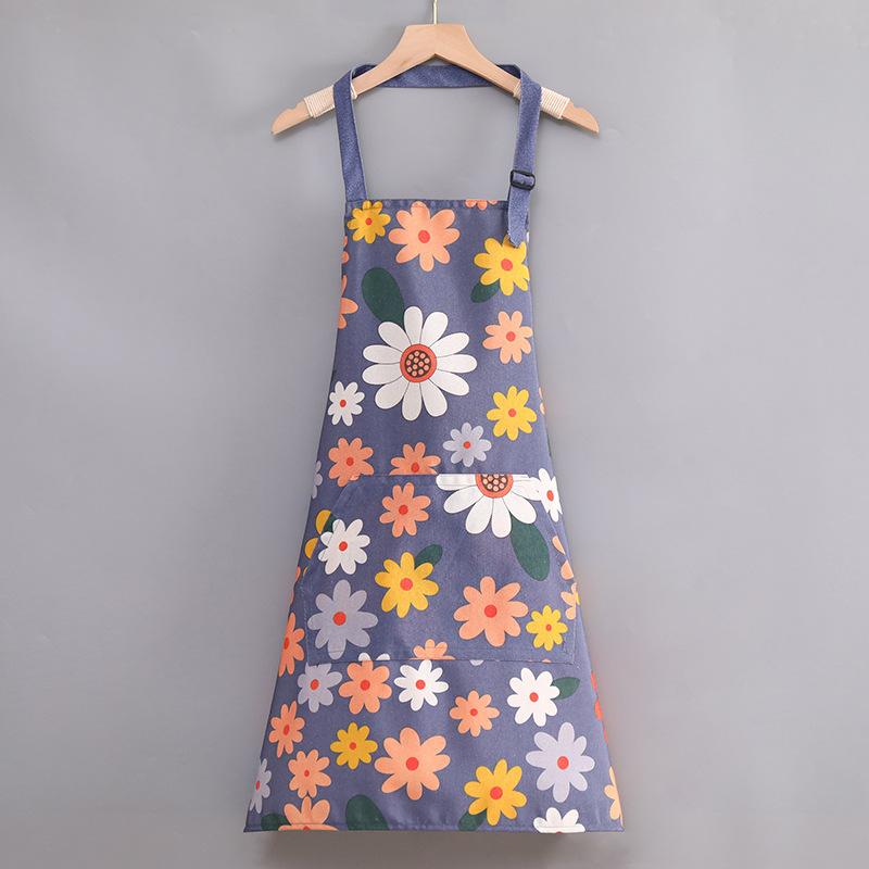 1pc Cartoon Sunflower Apron, Summer Thin, Adjustable Strap, Oil Proof, Women'S Sleeveless Kitchen Apron