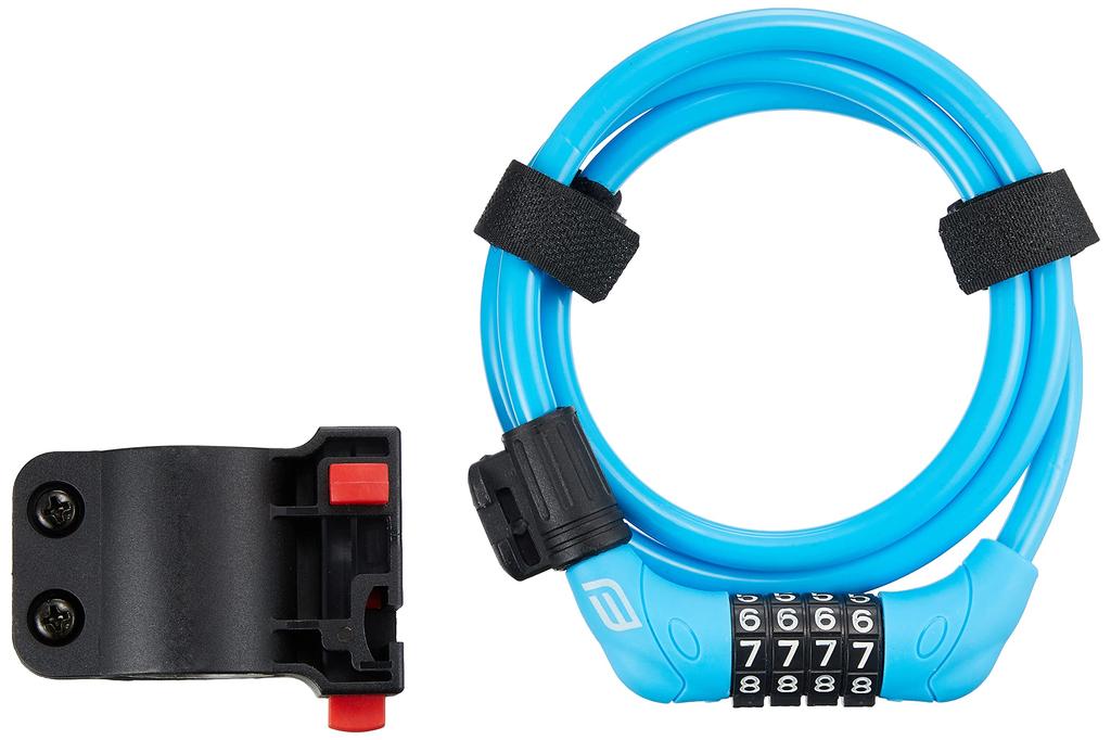 FORCE Bicycle Mini Dial Lock with 8mm Wire Diameter X 90cm 80013 Bracket, Blue, Length,
