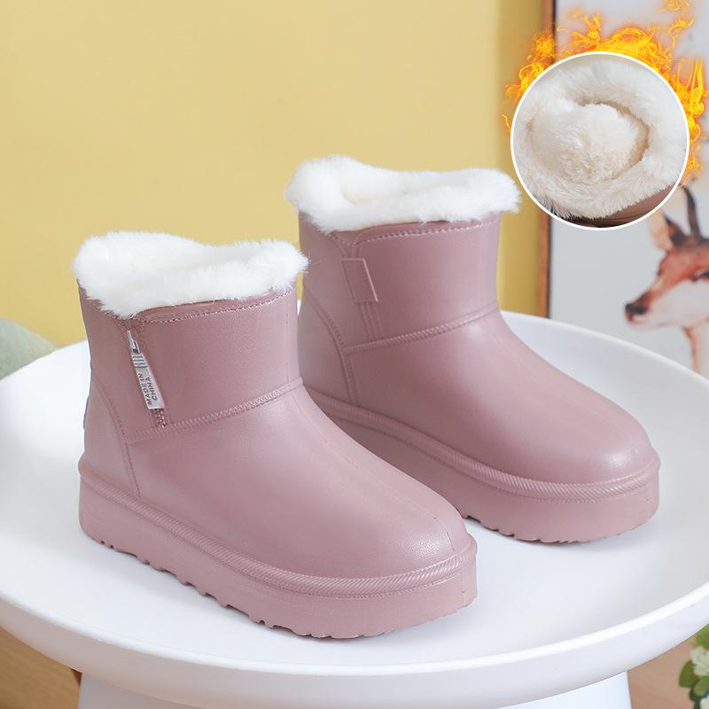 

Зимове тепле м’яке потовщене EVA водонепроникне нековзке м’яке дно однотонного бавовняного теплого взуття 40 рожевий