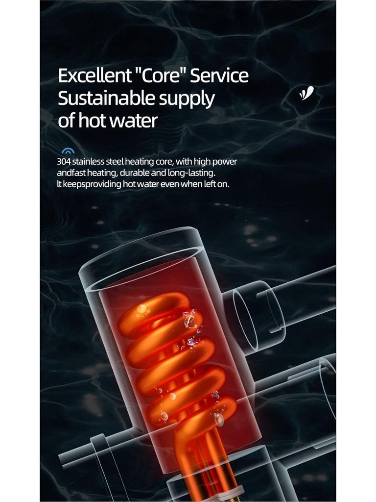 Natychmiastowy Elektryczny Kran Bojler z Cyfrowym Wyświetlaczem do Pryszniców Gorącej i Zimnej Wody