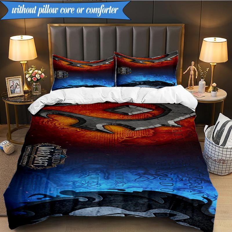 Warcraft game 3pcs K-pop music group Bedding set,Ideal for Bedroom, Dormitory,Including Duvet Cover And 2pcs Pillowcases,Fan gifts