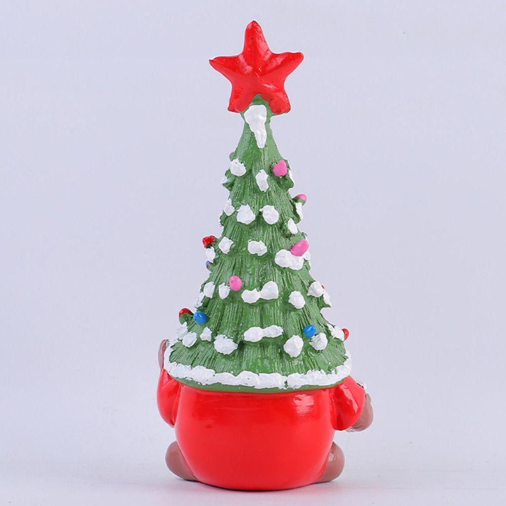 Cute Christmas Faceless Gnome Figurine Handmade Festival Mini Christmas Tree Hat Figurines Resin Crafts