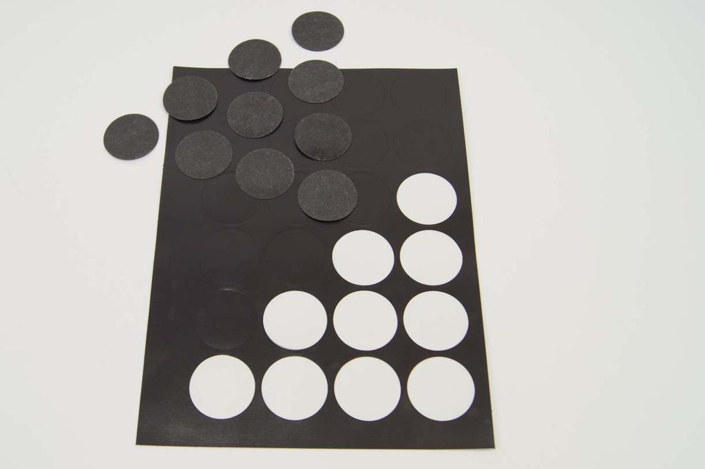 Magnetic stickers round sheet 40 mm 30 pcs foil thickness 1.0 mm