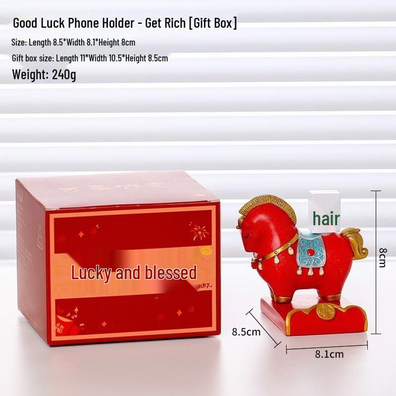 Fortune Horse Resin Phone Stand & Desktop Ornament