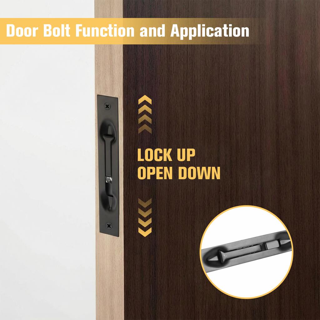 10Pcs Stainless Steel Concealed Bolt with Rod Emergency Door Escape Door Lock 10In for Composite Doors/Wood Doors/Double Doors