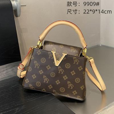 Bolsa Feminina Nova da Moda Sazonal, Bolsa Quadrada Pequena Clássica com Estampa de Ombro Único, Bolsa Transversal com Corrente de Moda Feminina de Nicho