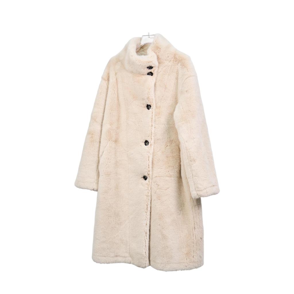 Women's Mid-Length Lapel Faux Mink Fur Single-Breasted Winter Coat