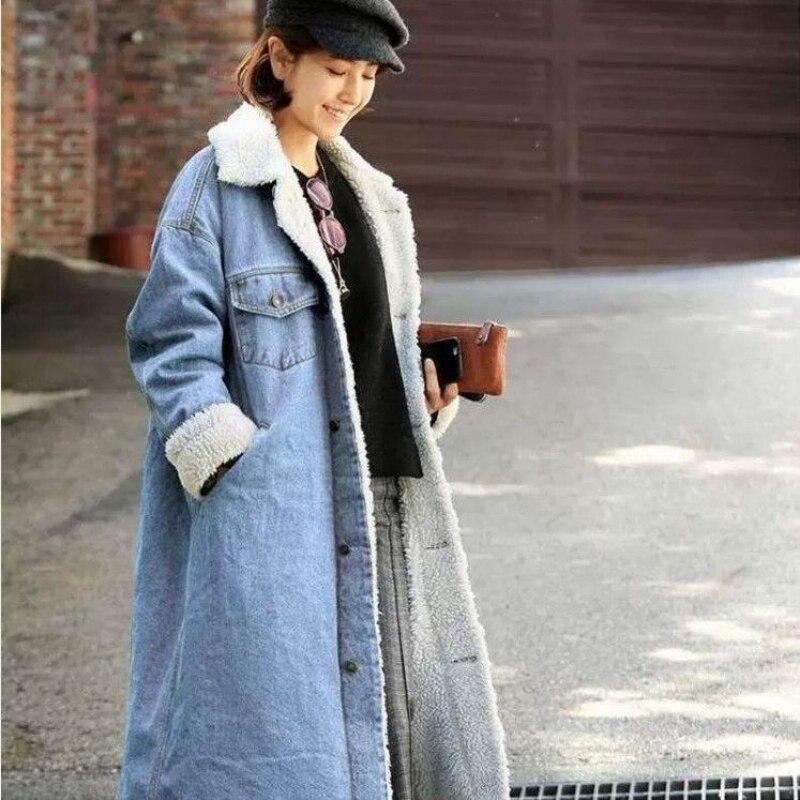 Podzimní a zimní nová korejská verze bavlněné bundy volná a silná rovná hlaveň 100% bavlněná bunda kovbojský kašmírový kabát