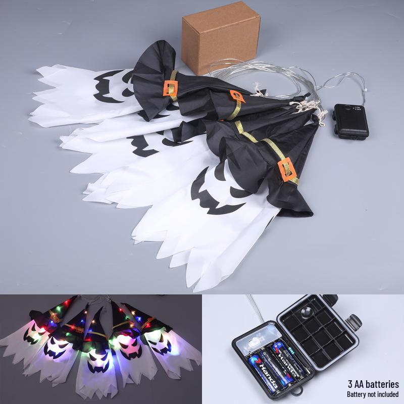 Halloween LED String Lights: Pumpkin Lanterns, Witch Hats, and Ghosts for Spooky Atmosphere