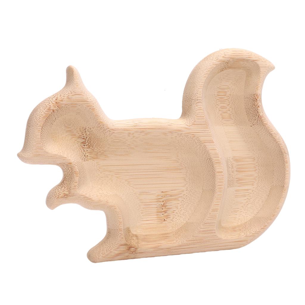 Snack Serving Plate Multifunctional Wood Squirrel Shaped Fruits Storage Plate for Parties Weddings