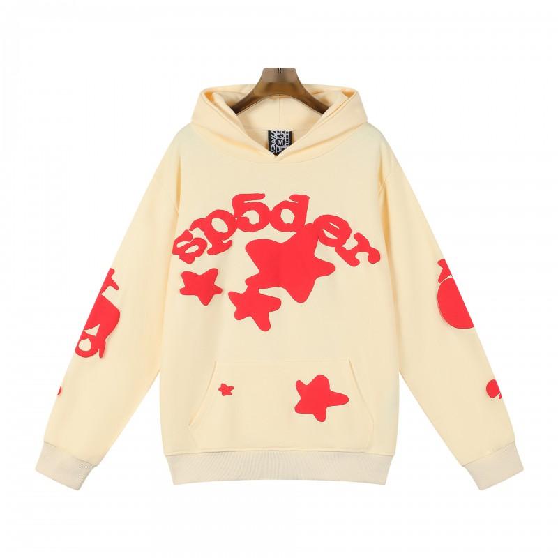 Unisex Hip Hop Oversized Hoodie With 3D Foil Web Print Cotton Heavyweight Sweatshirt Winter