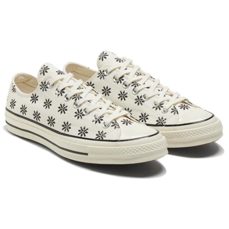 Converse 1970s Chuck Taylor All Star Christmas Snowflake Low Top Espadrilles Unisex White & Black
