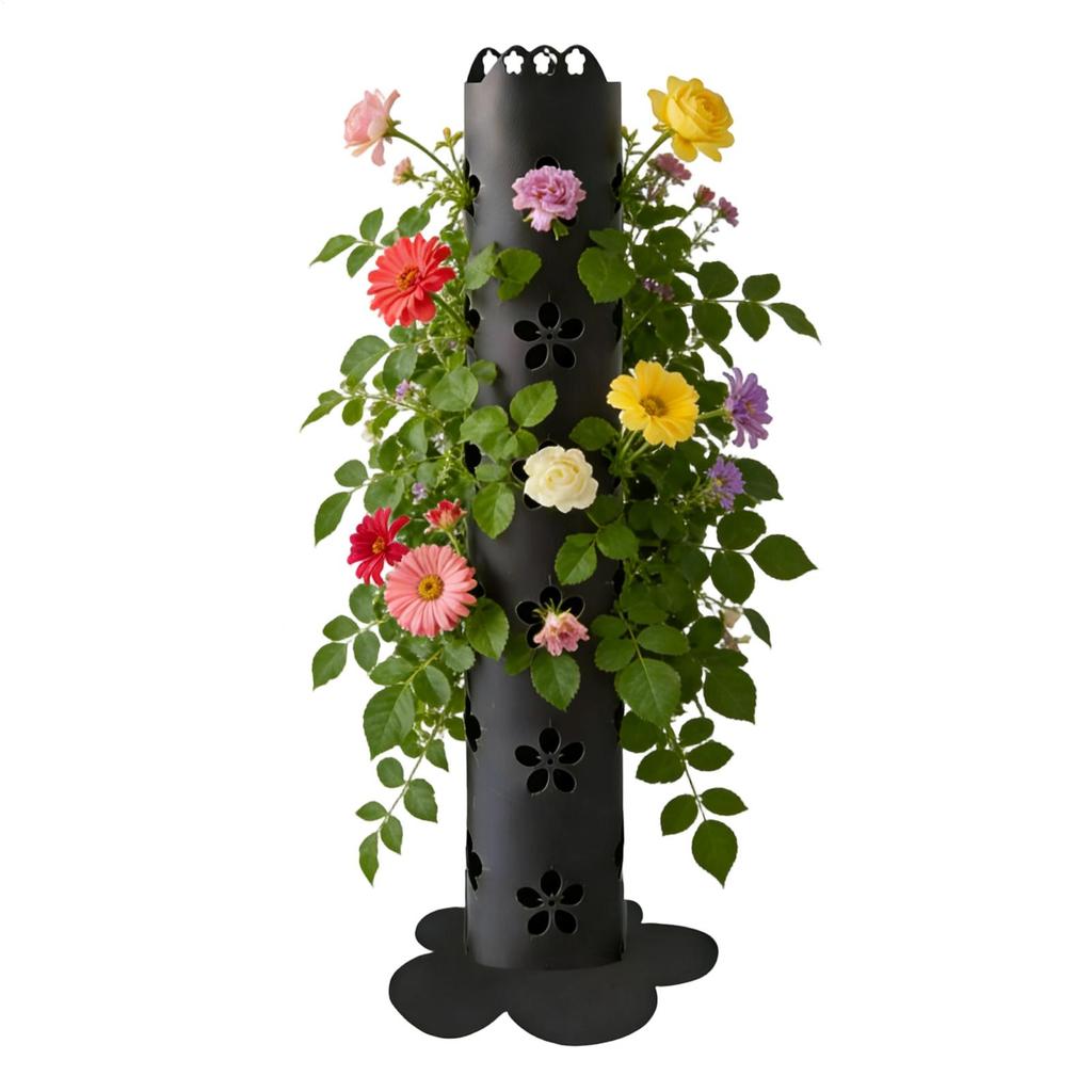 Universal vertical Planter 31.4 inches Hollow Standing Flower Pot Tower Outdoor Planter Holds up to 30 Plants for Porch Garden