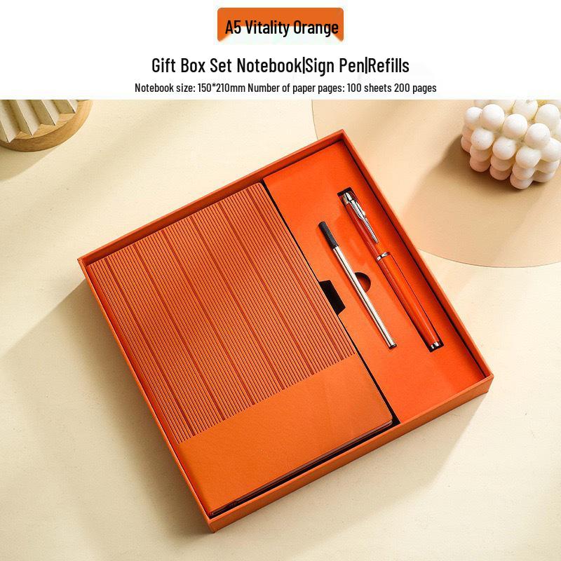 Minimalist Business Notebook Gift Set - Customizable Logo for Company Meetings and Events