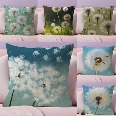 Dandelion Fashion Cushion Cover Natural Linen Pillow Case DoubleSided Print Decorative Sofa Pillowcase Home Decor Gift