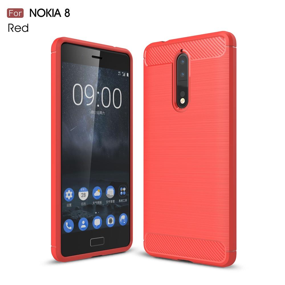 

Чохол для Nokia 8 TA-1004 Чохол з вуглецевого волокна для Nokia 6.1 Чохол Силіконова м яка Capa для Nokia 7 Plus 2.1 3.1 5.1 6 2018 7Plus Чохол For Nokia 6 2017 червоний