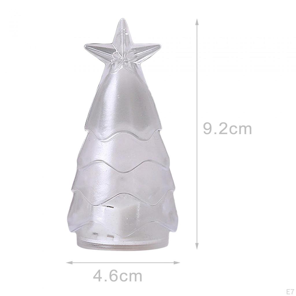 Christmas Tree Flameless Candle LED Flickering Light Candle, Desk Ornament for Decoration,