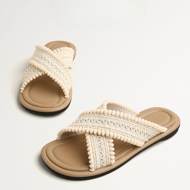 Soft-soled Woven Shoes New Style Beach Flip-flops
