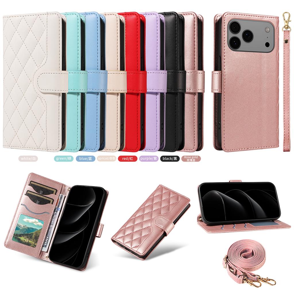 Crossbody Magnetic Cards Solt Wallet Leather Flip Case For iPhone 17 Pro Max 16 Plus 15 14 13 12 11 16E kickstand Bag Book Cover