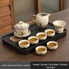 High-End Ru Kiln Ceramic Kung Fu Tea Set - Luxury Gaiwan Teapot, Tray, and Cups for Home.