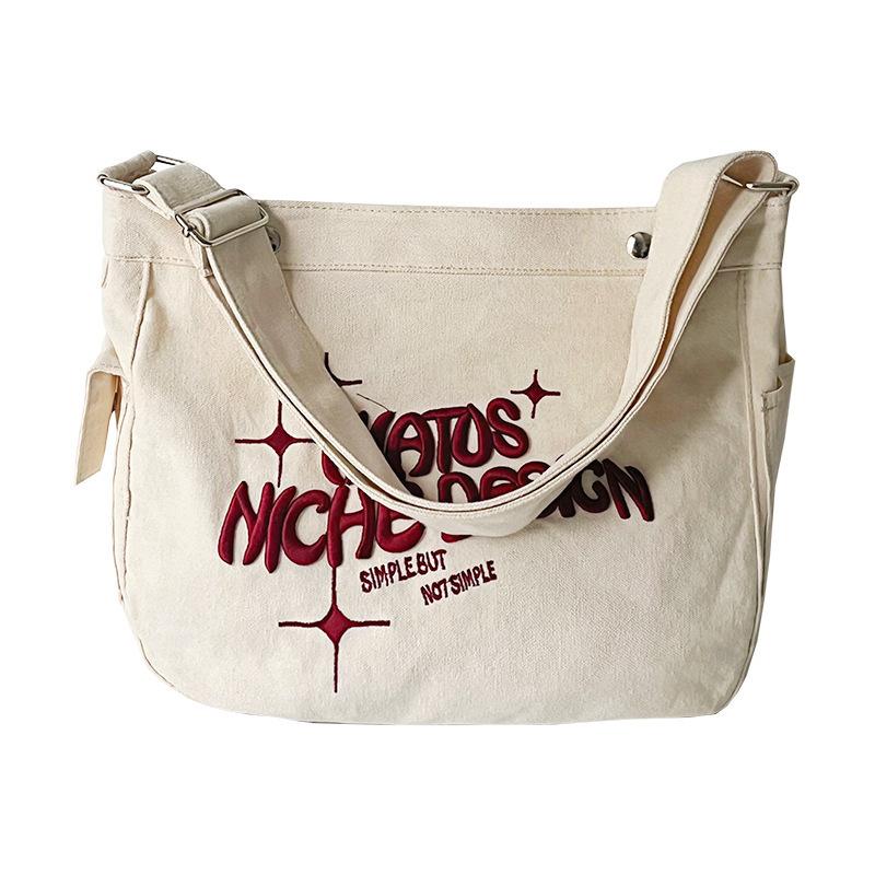 Bags Women'S Large-Capacity Canvas Bags Student Commuting Crossbody Shoulder Tote Bags