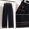 Dimanaf 2025 Plus Size Jeans Autumn Women Pants Denim Female Basic Blue High Waist Oversize Fashion New Pants 5XL