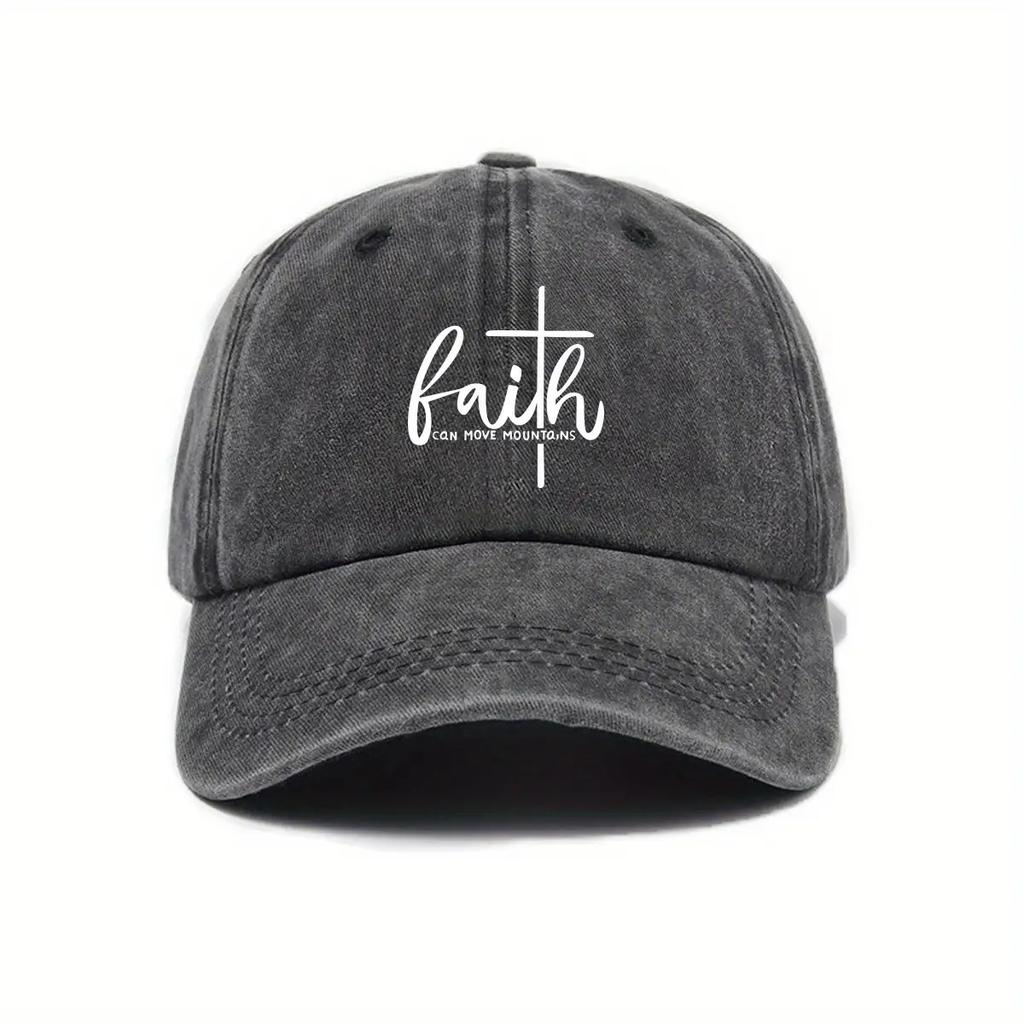 "Faith" Verstellbare Baseballkappe - Schwarz Atmungsaktive Snapback, Unisex Lässige Kopfbedeckung für Männer & Frauen