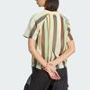 adidas Originals Lavorato a Maglia Luminoso Casual Delicato sulla Pelle a Strisce Manica Corta Scollo a V Maglia Top da Donna KY3162