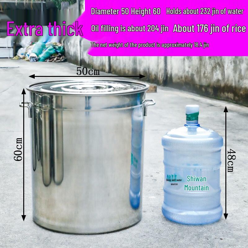 JPHZNB Heavy-Duty Stainless Steel Multipurpose Bucket with Lid