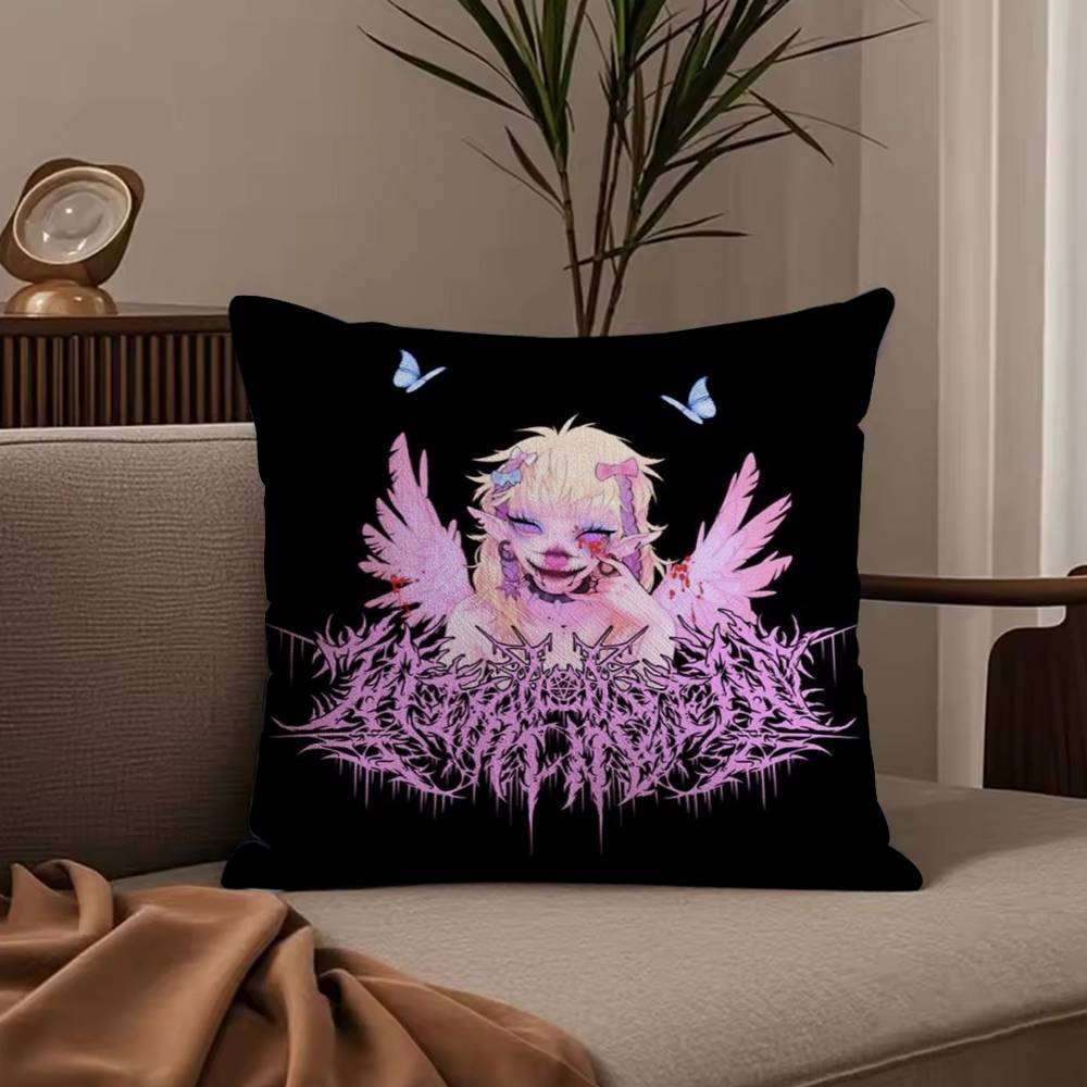 

J-Jazmin B-Bean Pillow Case Anti-dustmite Pillowcase Invisible zipper silky short plush Sofa cushion cover 30cmx30cm