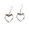 Gothic Punk Thorn Heart Bat Unisex Earrings