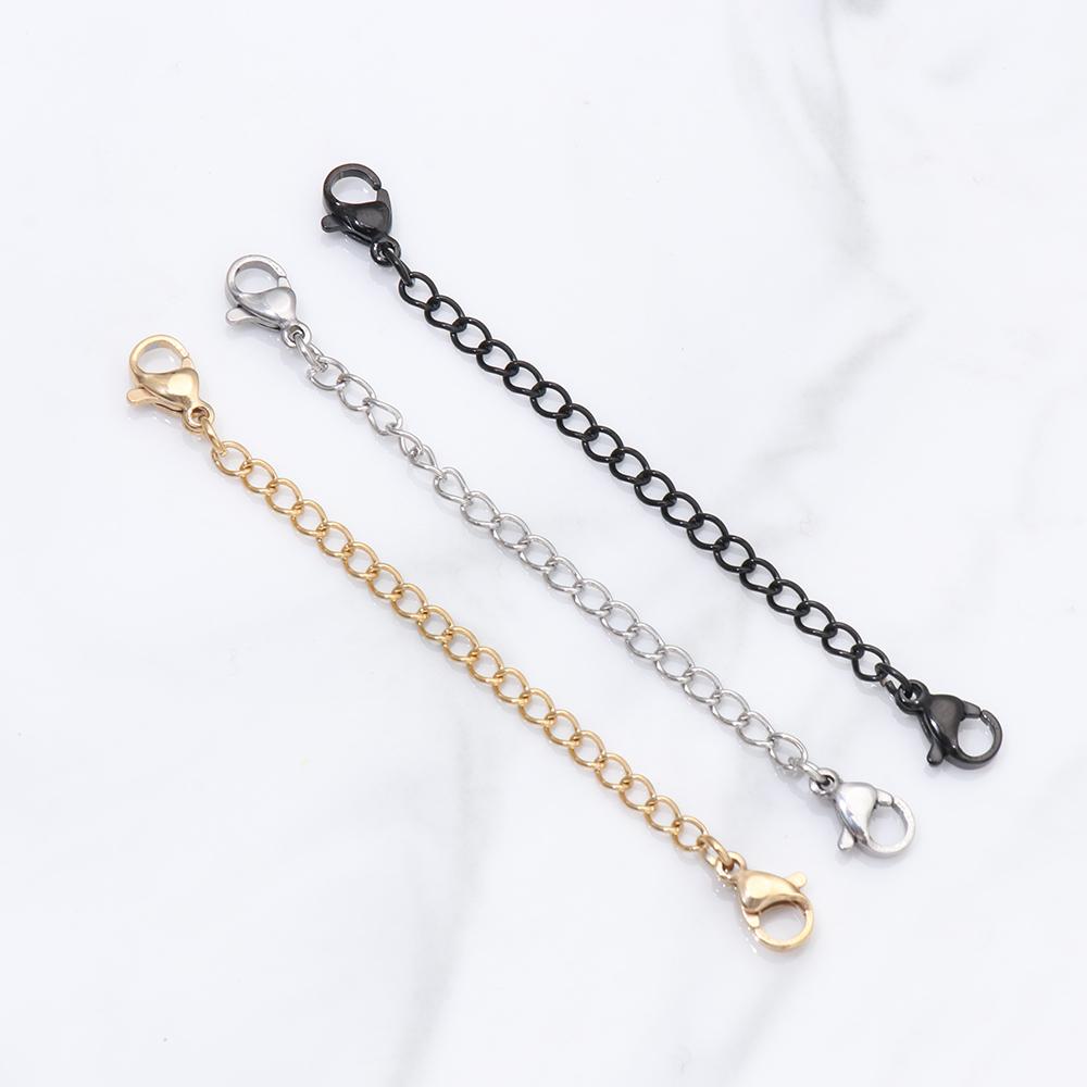 Silver Black Extender /Safety Chain Extender Jewelry Accessories DIY Necklace Bracelet Lobster lock
