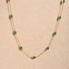 Necklace for Stainless 18K Gold Crystal [Rockyu] Women, Steel, Plated, Green, Black, Beads, Chain, 45-50cm (black)