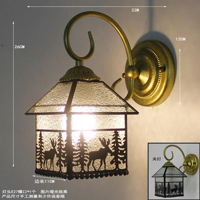 European-style Retro Aisle Corridor Balcony Bedside Glass Wall Lamp Tiffany Stained Glass Pastoral Mirror Front Lighting
