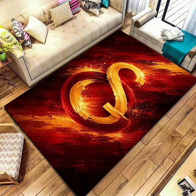 Tappeto Galatasaray S per Soggiorno Camera da Letto Casa Decorazione Divano, Tappetino Antiscivolo per Giochi Bambini