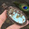 Tibetan Turquoise Gemstone Copper Wire Wrap Jewelry Pendant 3.59