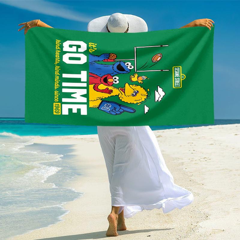 Sesame Street beach towel Outdoor camping Beach towel for vacation swim Outdoor pool Absorbent bath towel