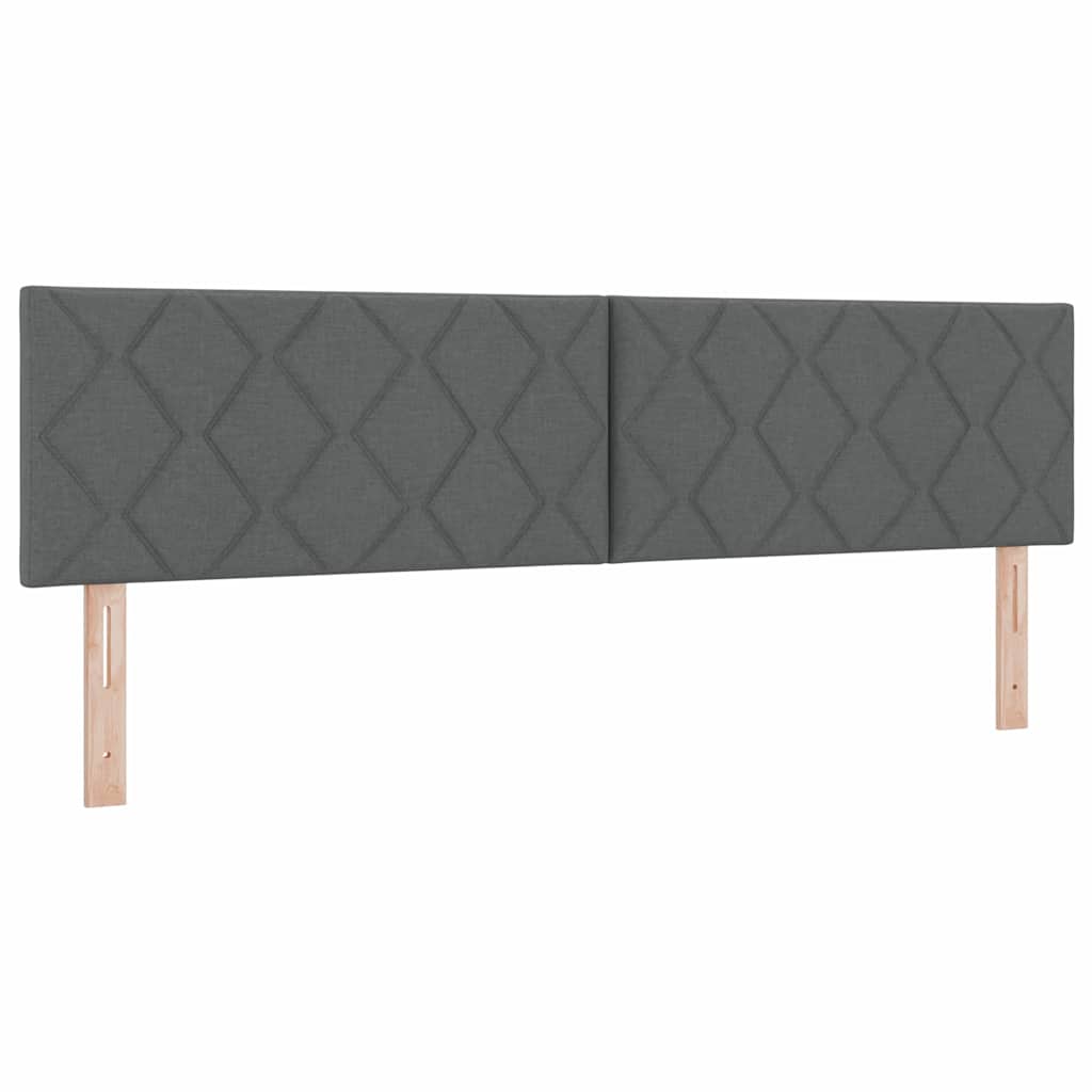 Boxspring Bed with Headboard Dark Grey 180 X 200 Cm Fabric