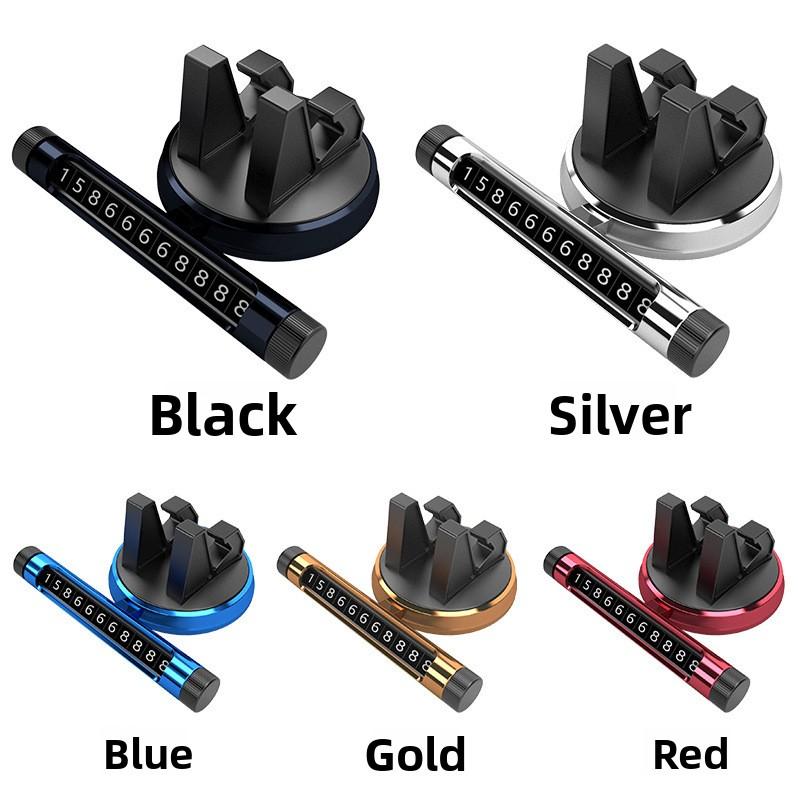 Multifunction 360 Rotatable 2-in-1 Car Phone Holder Aromatherapy ABS Material Temporary Parking Number Plate Dashboard Mount