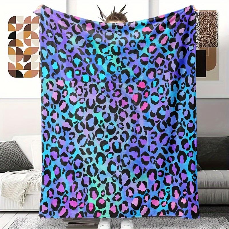 Farbe Leopardenmuster Digitaldruck Decke Damen Erwachsene Flanelldecke Wildleder-Muster Bett Sofa Decke