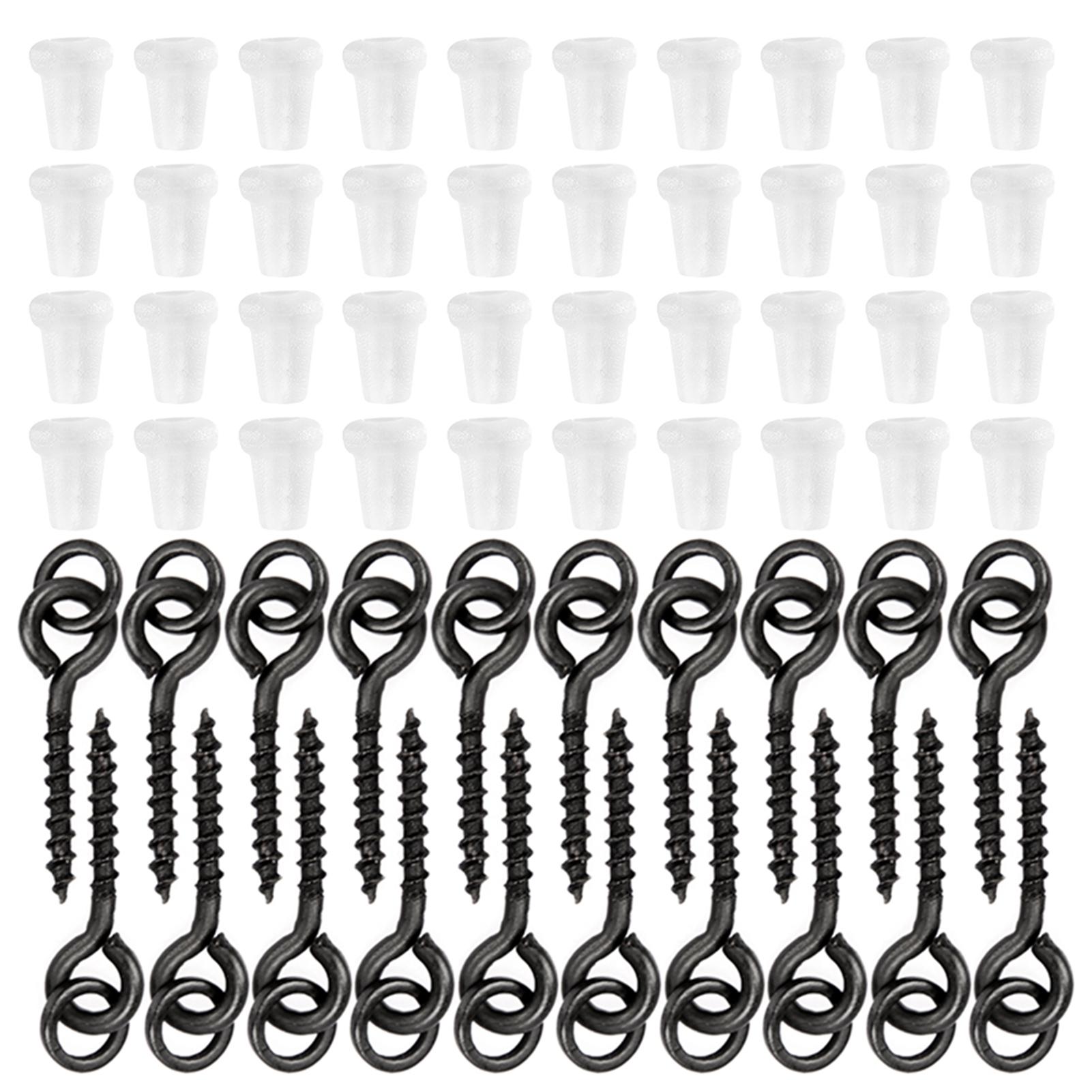 

20pcs Threaded Boilie Bait Screws 40pcs Fishing Hook Stop Hook Boilies Stopper Fishing Hook Block Be White