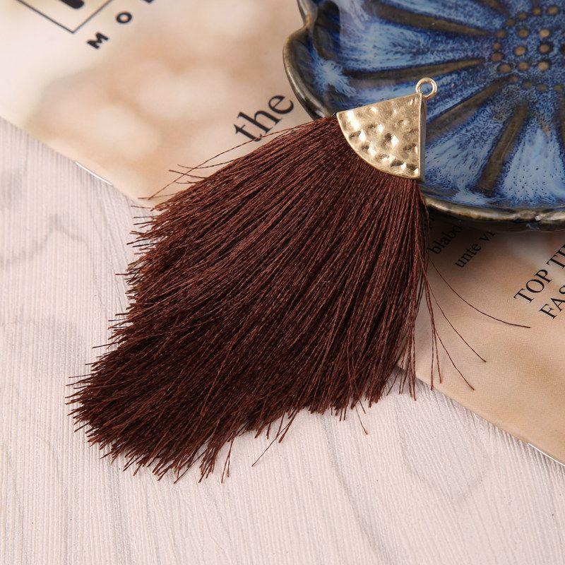 DIY Jewelry Accessories European and American Fashion Alloy Triangle Hat Tassel Tassel Earrings Pendant Bohemian Style Pendant