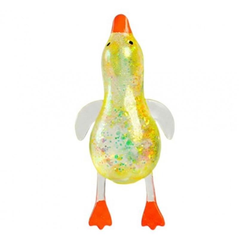 Glitter Duck Squishy Toy, Slow Rising Stress Relief Squeeze Toy For Adults, Fidget Sensory Toys For Anxiety, Party Favors, Birth