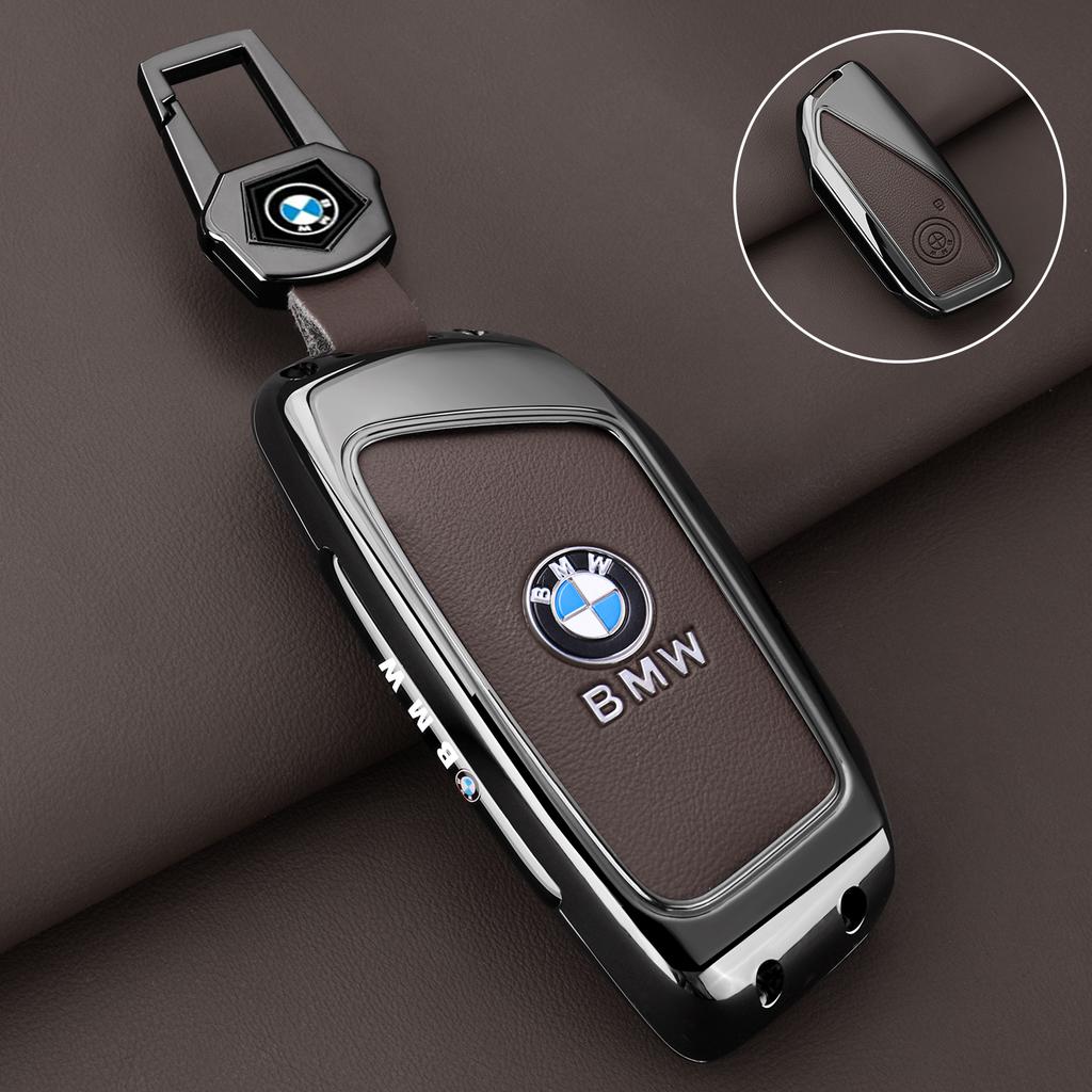 Hot 2025 Zinc Alloy Leather Car Key Case Fob Cover Shell for BMW Series 7 735i 740Li X7 X1 U11 2023 I7 G07 LCI XM 2024 2025 Acce