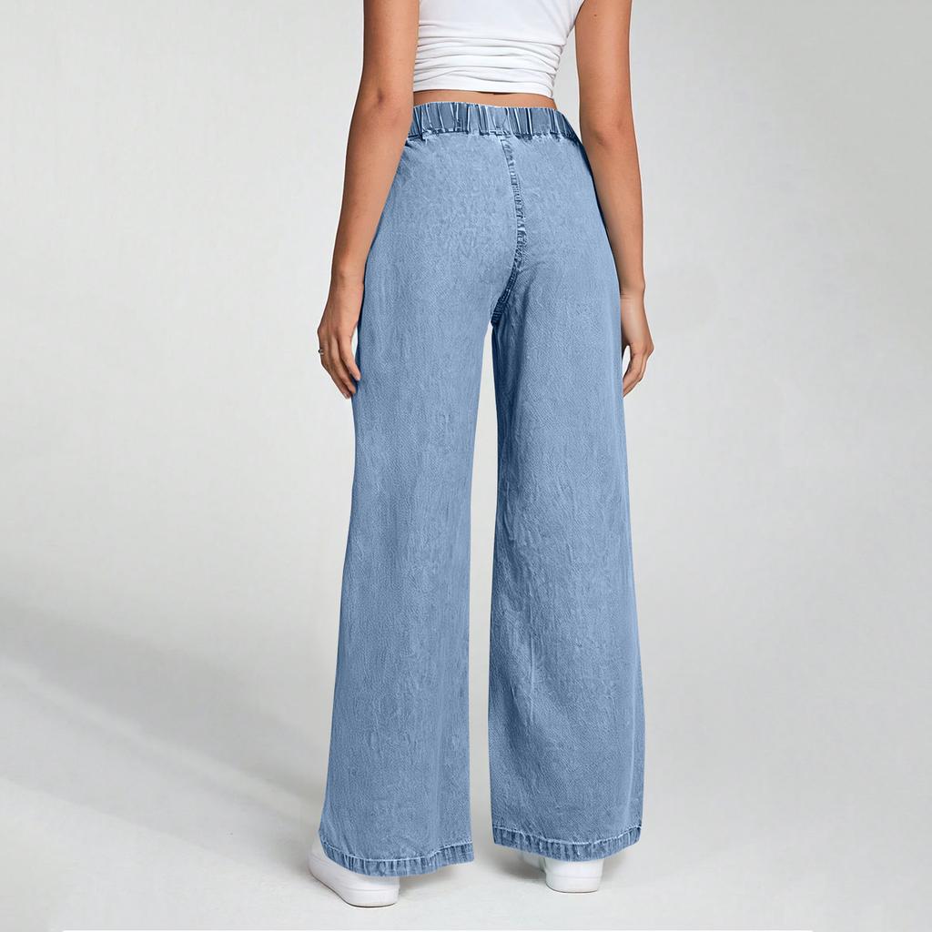 Women's High Waist Straight Leg Loose Casual Trousers Jeans