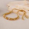 Luxury Sphere Bracelet Adjustable Chain - Stainless Steel Jewelry for Women, Hypoallergenic Gift Gold Color Bangles Accessories