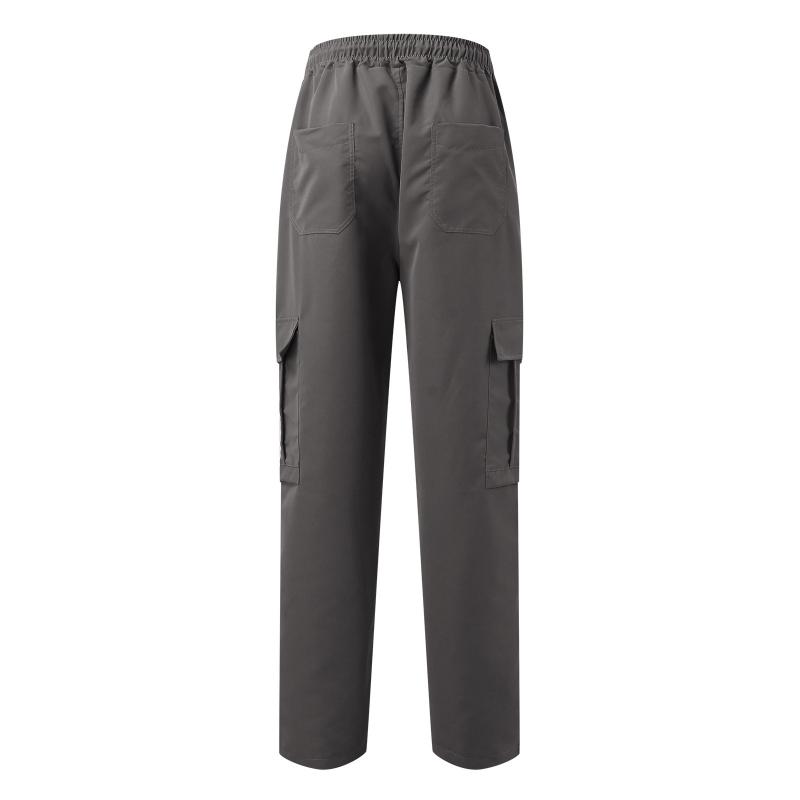 Spring And Autumn New Trendy Solid Color Men's Overalls Loose Straight Casual Trousers Men's Overalls Pocket Pants Large Size