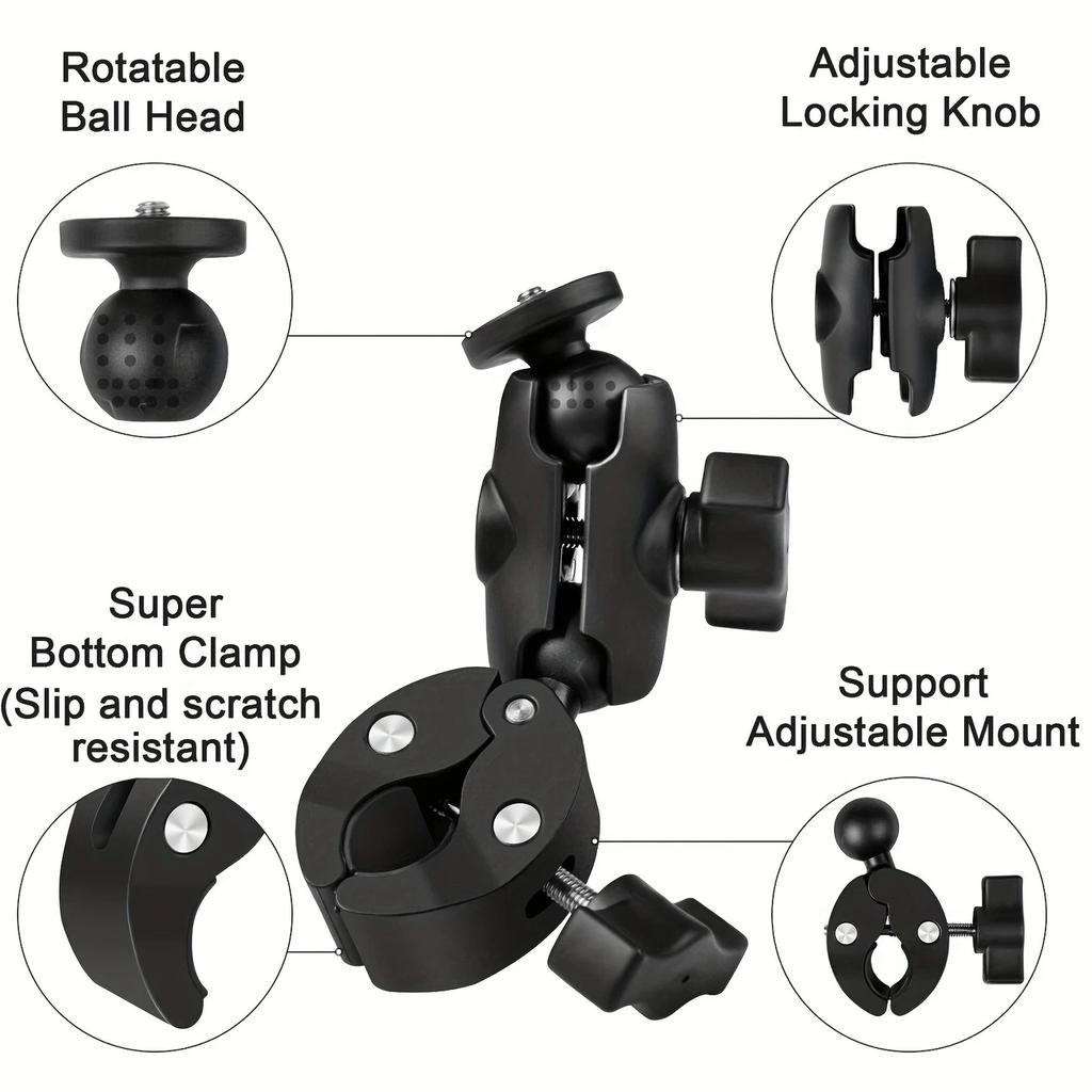 Sports Camera Mount for Motorcycle and Bicycle, 360° Rotating  , Compatible with Hero 13/12/11/10/9/8 Insta360 One X2/3/4, DJI