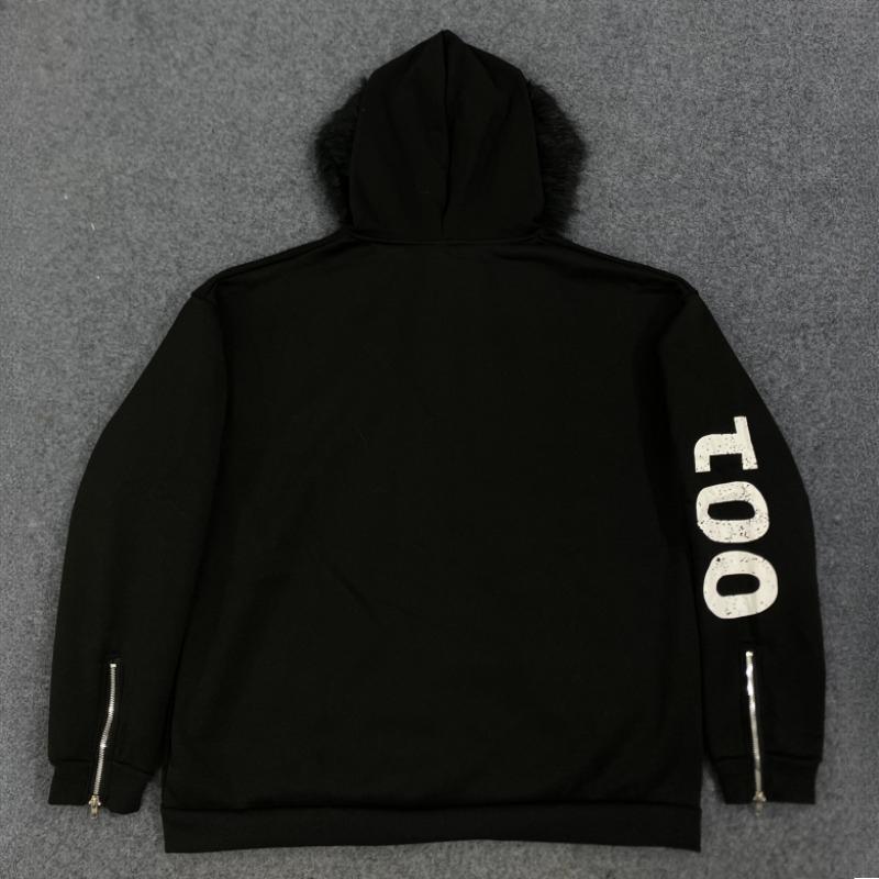 European and American Dark Style Winter Hooded Men's and Women's Casual Hip-hop Printed Loose Hoodie