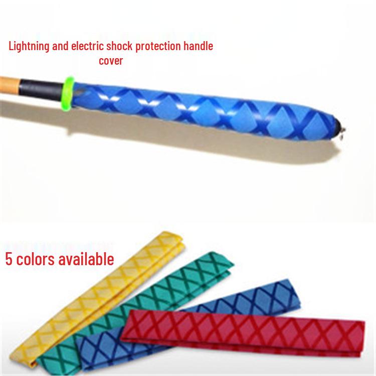 Non-Slip Cross-Pattern Heat Shrink Tube for Fishing Rods & Badminton Grips - Available in Red, Blue, Green, Black.